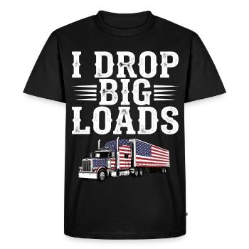 Trucker Patriotic US Semi Truck Driver - Men's Premium Organic T-Shirt - black - Front - Nico (187cm)