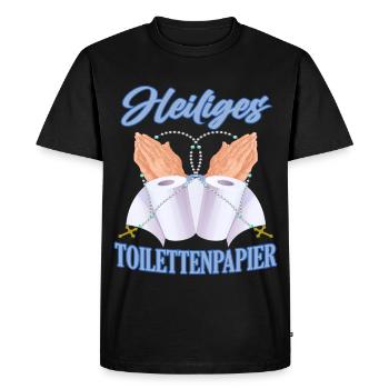 Saint papier toilette - T-shirt Premium bio Homme - noir - Devant - Nico (187cm)