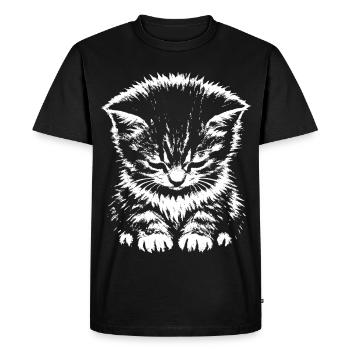 Sad Cat Meme Gift - Men's Premium Organic T-Shirt - black - Front - Nico (187cm)