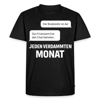 Le bureau des impôts entre dans le chat - T-shirt Premium bio Homme - noir - Devant - Nico (187cm)