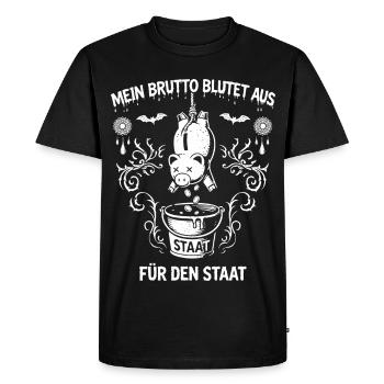 My gross is bleeding out. Taxes - Men's Premium Organic T-Shirt - black - Front - Nico (187cm)