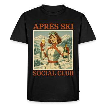 Après Ski Social Club Rétro Party - T-shirt Premium bio Homme - noir - Devant - Nico (187cm)