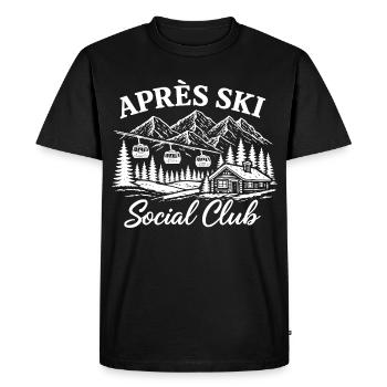 Après Ski Social Club Vintage Retro Alps Ski Hut - T-shirt Premium bio Homme - noir - Devant - Nico (187cm)