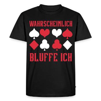 Poker, probablement que je bluffe - T-shirt Premium bio Homme - noir - Devant - Nico (187cm)