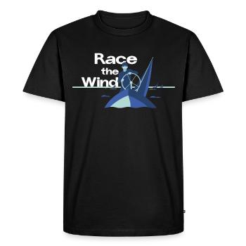Race the Wind – Regatta Crew Sail Saying - Men's Premium Organic T-Shirt - black - Front - Nico (187cm)