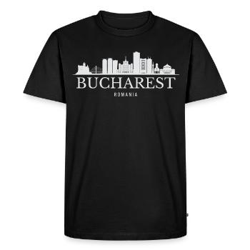 Silhouette de Bucarest, Roumanie de Bucarest - T-shirt Premium bio Homme - noir - Devant - Nico (187cm)