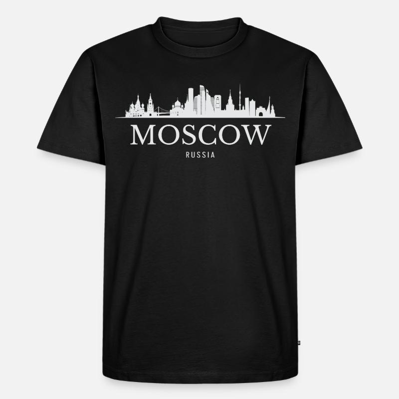 Silhouette de Moscou, Moscou Russie - T-shirt Premium bio Homme - noir