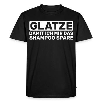 Calvitie : pour que je garde le shampoing - T-shirt Premium bio Homme - noir - Devant - Nico (187cm)