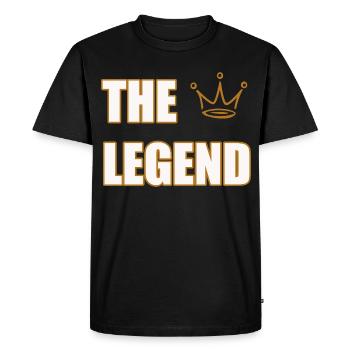 THE LEGEND – Bold Iconic Statement Design - Men's Premium Organic T-Shirt - black - Front - Nico (187cm)