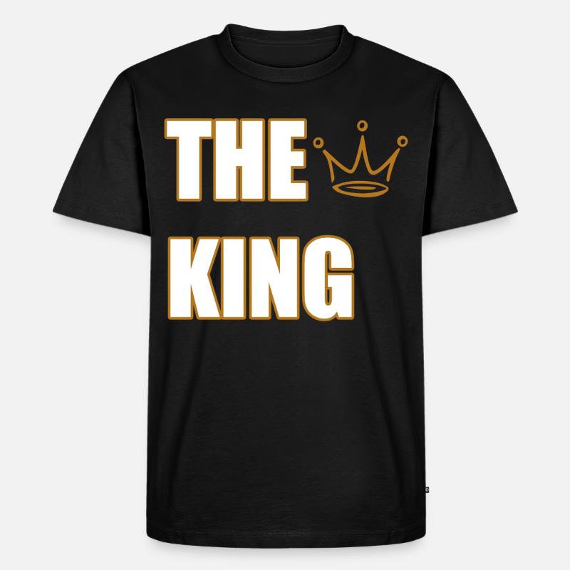 THE KING – Bold Royal Statement Design - Männer Premium Bio T-Shirt - Schwarz