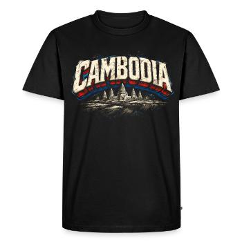 Kambodscha Kambodschaner Cambodia - Men's Premium Organic T-Shirt - black - Front - Nico (187cm)