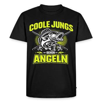 Fishing Cool Guys Walking Fishing Gift - Men's Premium Organic T-Shirt - black - Front - Nico (187cm)