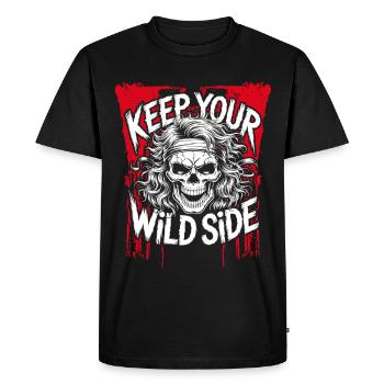 Keep your wild side - Men's Premium Organic T-Shirt - black - Front - Nico (187cm)