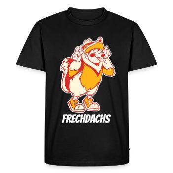 Effronté – Le Voleur Espiègle - T-shirt Premium bio Homme - noir - Devant - Nico (187cm)