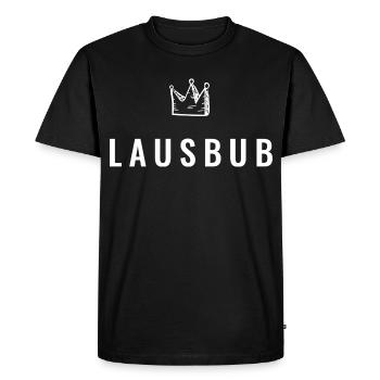 Little Rascal with Crown – Cheeky Badger Edition - Men's Premium Organic T-Shirt - black - Front - Nico (187cm)