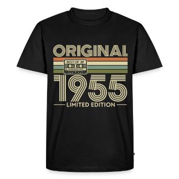 Original 1955 Héritage Retro - T-shirt Premium bio Homme - noir - Devant - Nico (187cm)