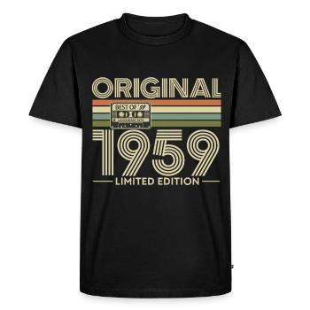 1959 Limited Edition Cassette - Men's Premium Organic T-Shirt - black - Front - Nico (187cm)