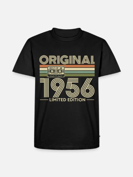 Original 1956 Vintage Cassette Edition - Herre Premium økologisk T-shirt - sort