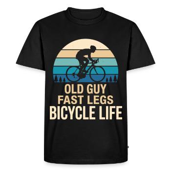 Vieux Fast Legs Vie à vélo Rétro - T-shirt Premium bio Homme - noir - Devant - Nico (187cm)