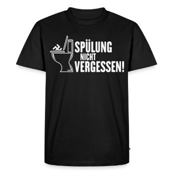 N’oubliez pas de rincer ! (Contre la droite / Blanc) - T-shirt Premium bio Homme - noir - Devant - Nico (187cm)