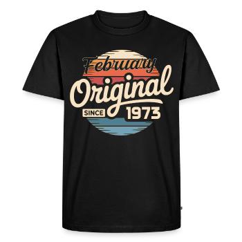 Février 1973 Cadeau d’anniversaire Février 1973 - T-shirt Premium bio Homme - noir - Devant - Nico (187cm)