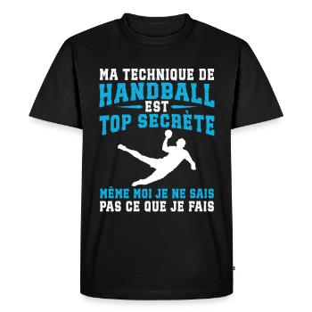 handball - Men's Premium Organic T-Shirt - black - Front - Nico (187cm)