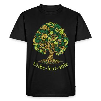 Jeu de mots sur les arbres : incroyable - T-shirt Premium bio Homme - noir - Devant - Nico (187cm)