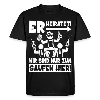 T-shirt de fête de garçon Hommes Chemises de fête de garçon - T-shirt Premium bio Homme - noir - Devant - Nico (187cm)
