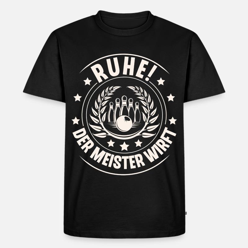 Bowling Kegeln - Männer Premium Bio T-Shirt - Schwarz
