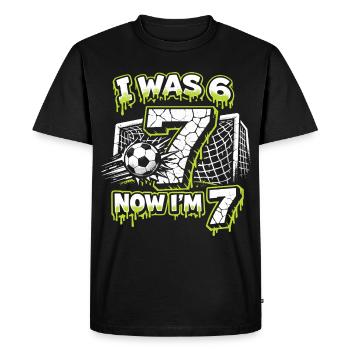 67 Six Seven Birthday Football Boy Gift - Men's Premium Organic T-Shirt - black - Front - Nico (187cm)