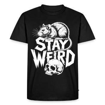 Restez Rat et Crâne Bizarres - T-shirt Premium bio Homme - noir - Devant - Nico (187cm)