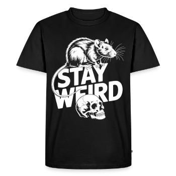 Restez Rat et Crâne Bizarres - T-shirt Premium bio Homme - noir - Devant - Nico (187cm)