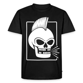 Punk Rock Skull With Mohawk - Men's Premium Organic T-Shirt - black - Front - Nico (187cm)