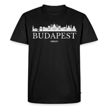 Skyline de Budapest, Budapest Hongrie - T-shirt Premium bio Homme - noir - Devant - Nico (187cm)