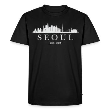 Silhouette de Séoul, Corée du Sud de Séoul - T-shirt Premium bio Homme - noir - Devant - Nico (187cm)