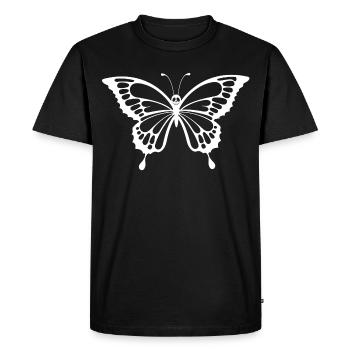 Skull and white butterfly - Men's Premium Organic T-Shirt - black - Front - Nico (187cm)
