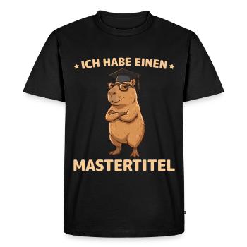 Master 2026 Capybara Master's Exam Passed - Men's Premium Organic T-Shirt - black - Front - Nico (187cm)