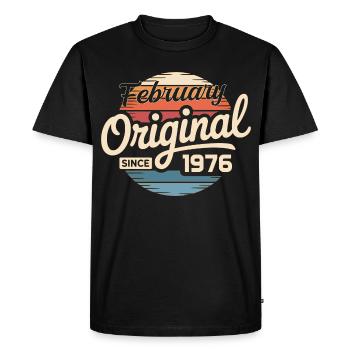 Cadeau d’anniversaire de février 1976 Février 1976 - T-shirt Premium bio Homme - noir - Devant - Nico (187cm)