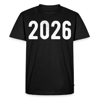 2026 - T-shirt Premium bio Homme - noir - Devant - Nico (187cm)