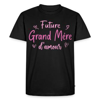 Future grand mère d'amour - Cadeau grand mère - T-shirt Premium bio Homme - noir - Devant - Nico (187cm)