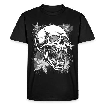 Skull in grunge splatter - Men's Premium Organic T-Shirt - black - Front - Nico (187cm)
