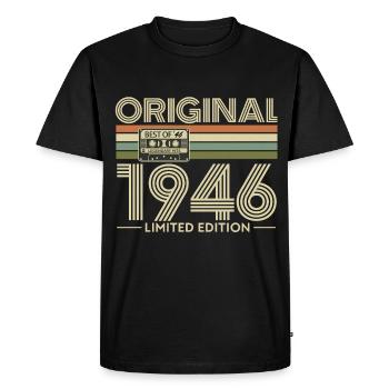 Original 1946 Limited Edition Retro - Men's Premium Organic T-Shirt - black - Front - Nico (187cm)