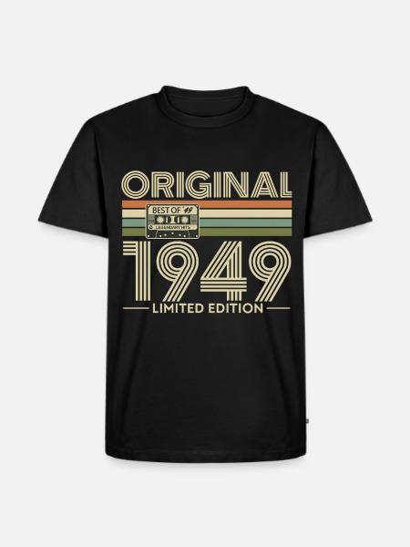 Original 1949 Limited Edition Retro - Men's Premium Organic T-Shirt - black