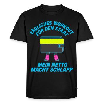 Daily workout for the state - Men's Premium Organic T-Shirt - black - Front - Nico (187cm)