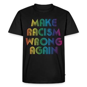 Rendre le racisme faux - T-shirt Premium bio Homme - noir - Devant - Nico (187cm)