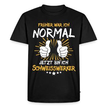 Dit d’ouvrier en soudage - T-shirt Premium bio Homme - noir - Devant - Nico (187cm)