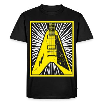 Silhouette de guitare électrique - T-shirt Premium bio Homme - noir - Devant - Nico (187cm)