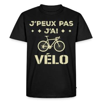 J peux Pas J ai Vélo Cycliste Cyclisme - T-shirt Premium bio Homme - noir - Devant - Nico (187cm)