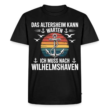 Wilhelmshaven sayings Wilhelmshaven saying - Men's Premium Organic T-Shirt - black - Front - Nico (187cm)