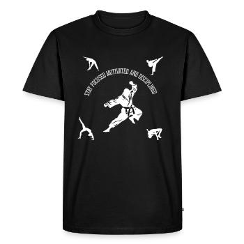 Fitness Combat  - Men's Premium Organic T-Shirt - black - Front - Nico (187cm)